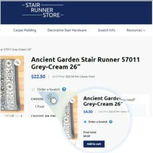 Swatches | Stair Runner Sample | StairRunnerStore.com, Hall runner sample, carpet runner sample, 