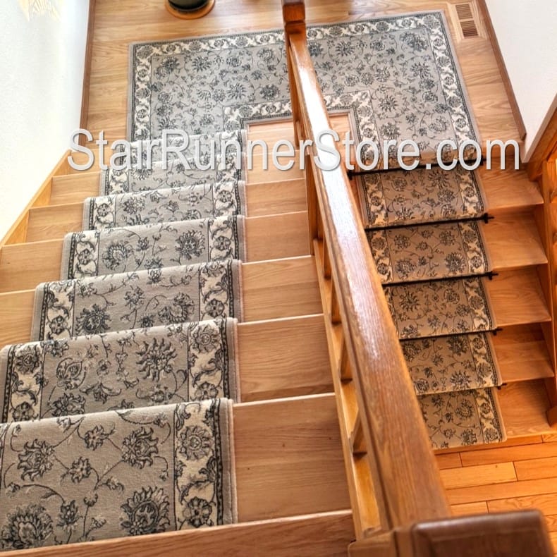 Ancient Garden 57365 Grey - Shipped U shaped landing and resulting installation.