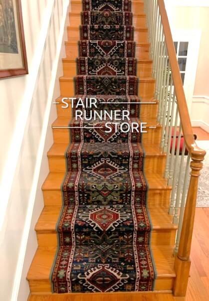 Emir 10624 Navy Stair Runner Installation Image, Inspiration Gallery by Stair Runner Store
