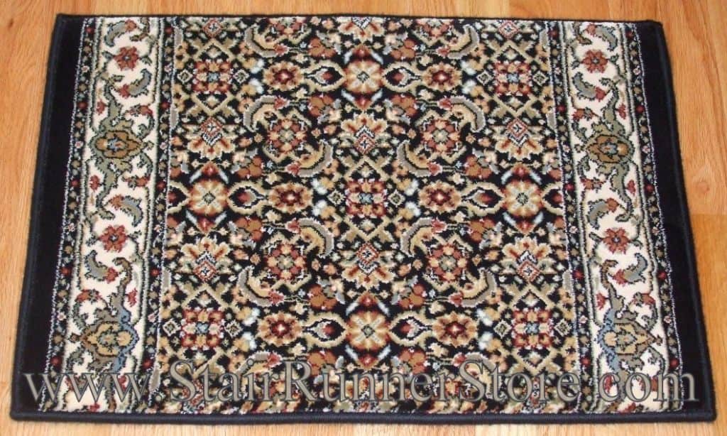 Ancient Garden Stair Runner 57011 Black 26"