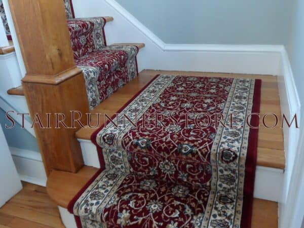 non-continuous installation Stair Runner ancient Garden 57120 red 31 inch
