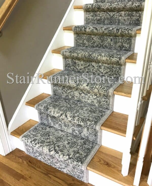 Ancient Garden Stair Runner 57136 Silver Grey Installation