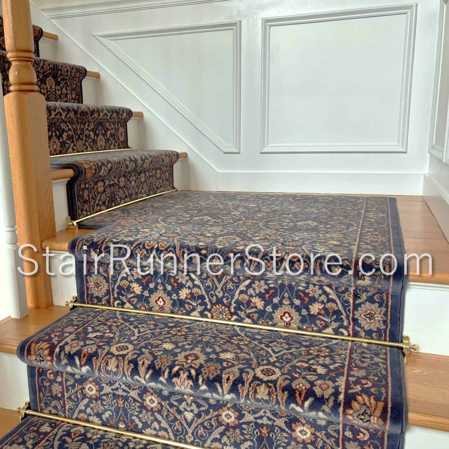 邦楽 BURL Run Up Flight of The Stairs Brilliant Stair Runner 7278-900 Slate Blue 33 | Stair Runner