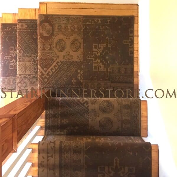 Antic Washed Stair Runner 49003 27" stair runner installation by Stair Runner Store