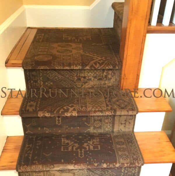 Antic Washed Stair Runner 49003 27" stair runner installation by Stair Runner Store