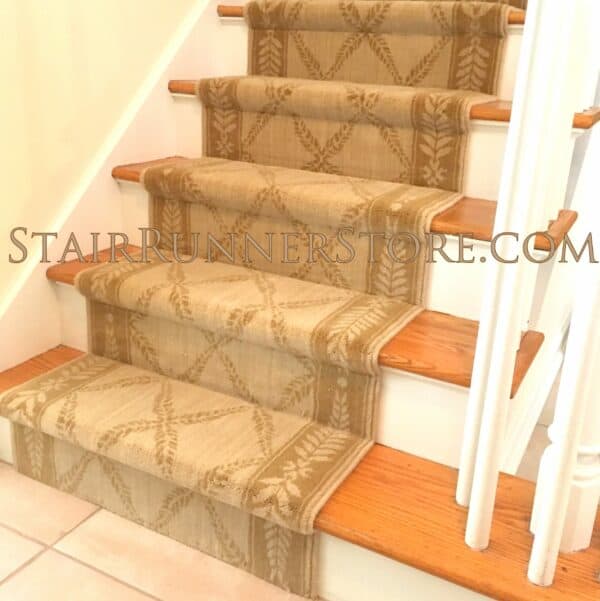 Nourison Chateau Normandy Stair Runner Beige installed