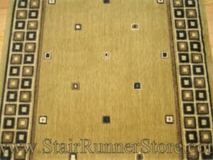 Nourison Squares Stair Runner Gold 30 inch sample