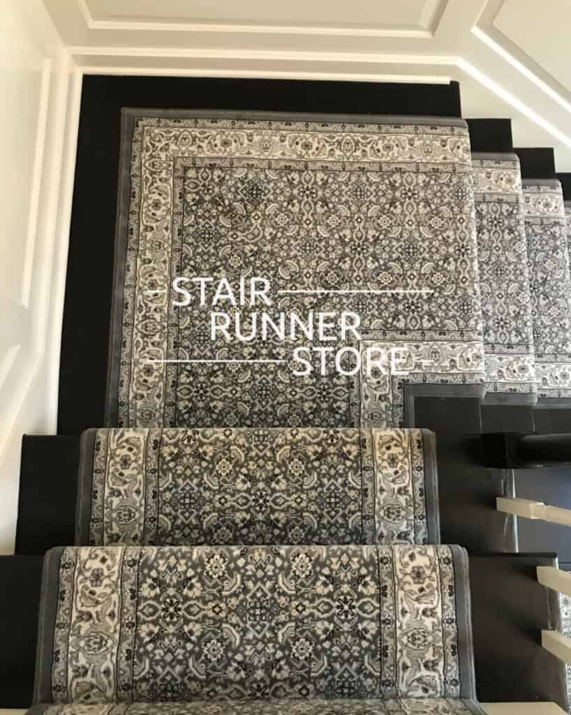 Ancient Garden 57011 Grey Custom landing Stair Runner