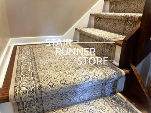 Ancient Garden 57011 Soft Grey Stair Runner Landing with Turn, Inspiration Gallery by Stair Runner Store