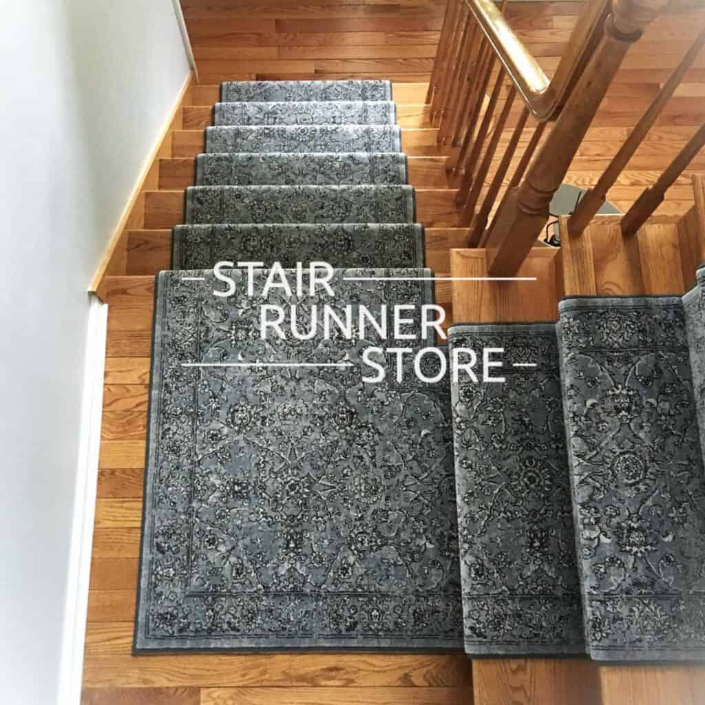 Ancient Garden Custom Landing Stair Runner 57136 Steel Blue