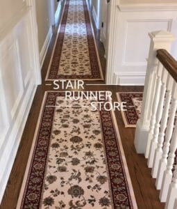 Brilliant hall runner 7226 Ivory red carpet runner end cap