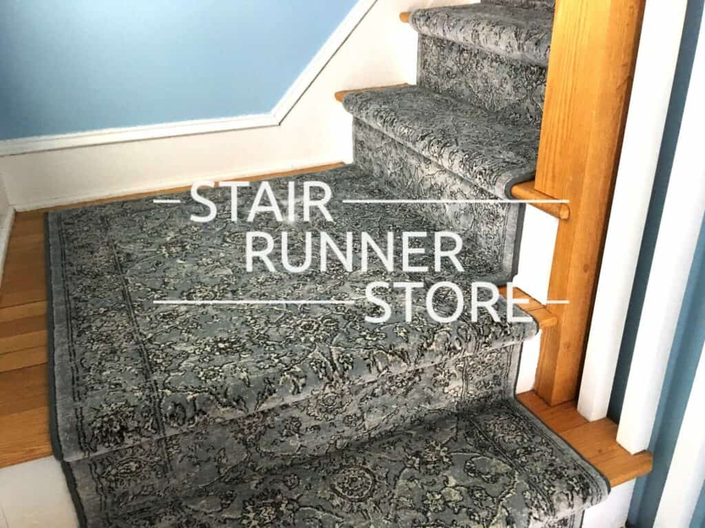 Custom Landing Ancient Garden Stair Runner Installation 57136 Steel Blue