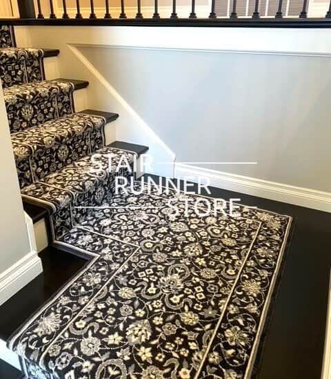 Glamour Kashan Midnight Custom Landing Stair Runner