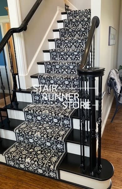 Glamour Kashan Midnight Stair Runner Installation