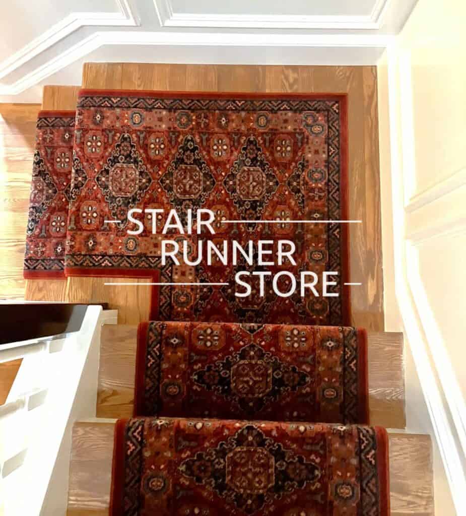 Kashkai Burgundy Custom Landing Stair Runner Installation