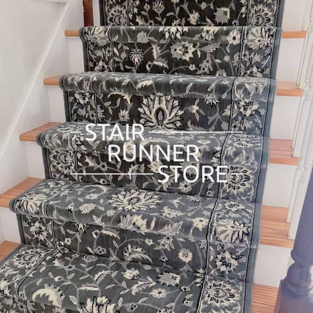 Modern Kashan Storm Stair Runner Installation 2