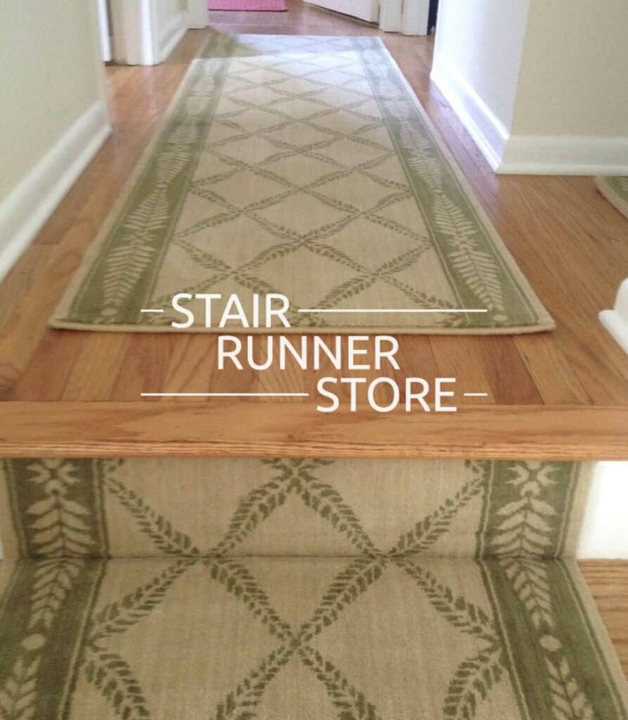 Normandy Ivory Green hall runner