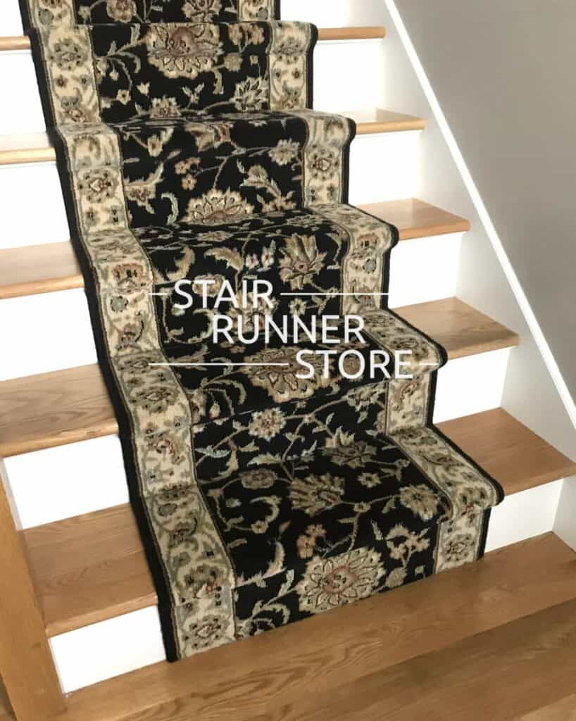 Persian Jewel Stair Runner Installation Onyx