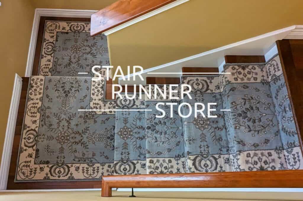 Sarouk Coastal Custom Landing Stair Runner Installation