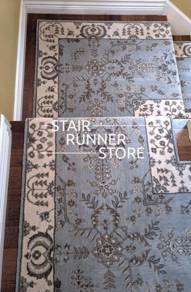Sarouk Coastal Custom Landing Stair Runner Installation 3
