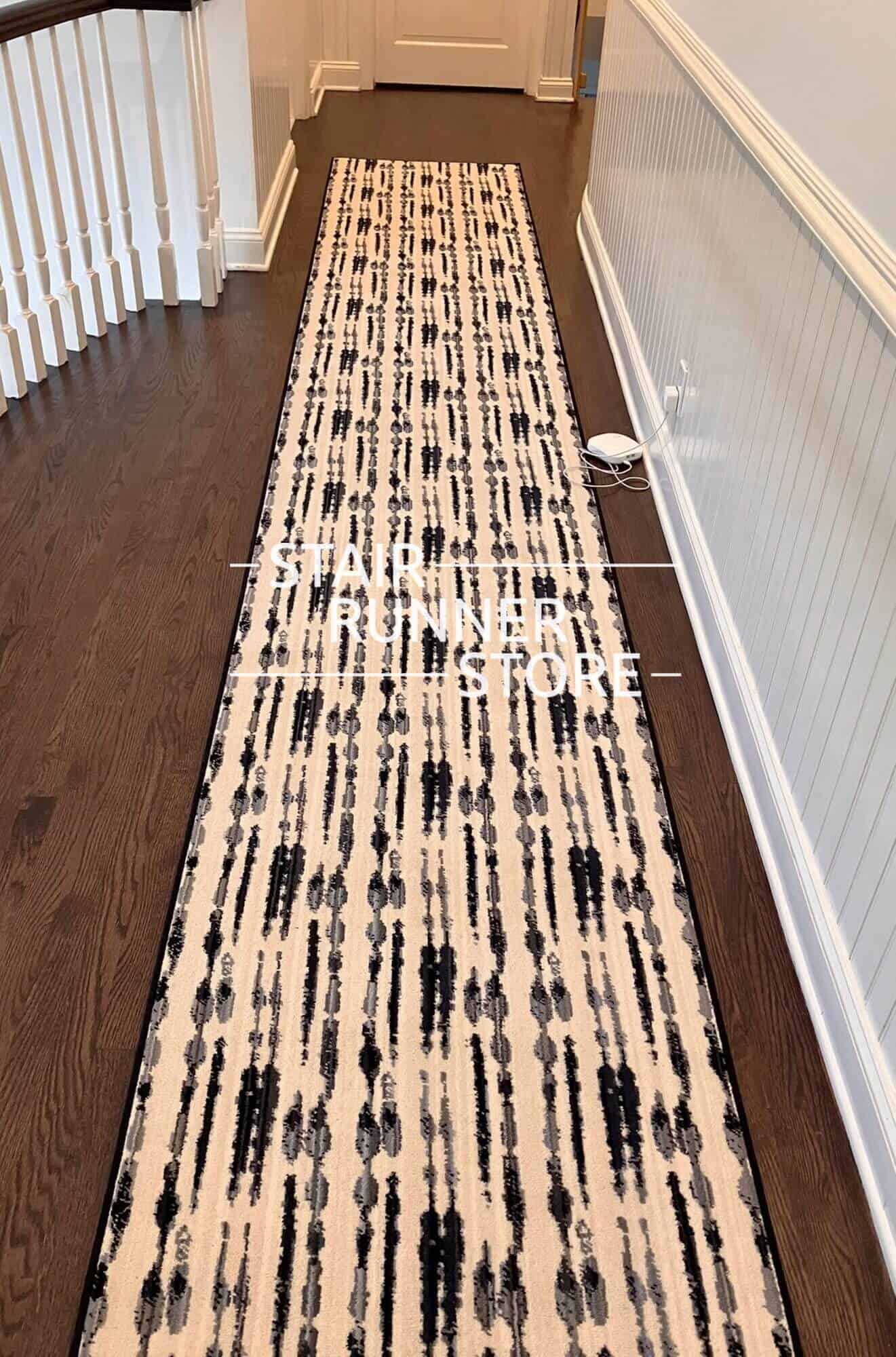 Variegated Custom Size Black Hall Runner