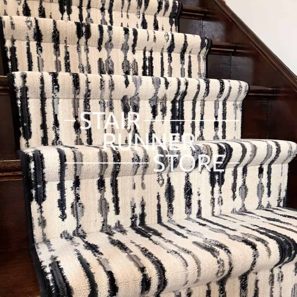 Custom Carpet Runners Variegated Black Custom Size Stair Runner Installation