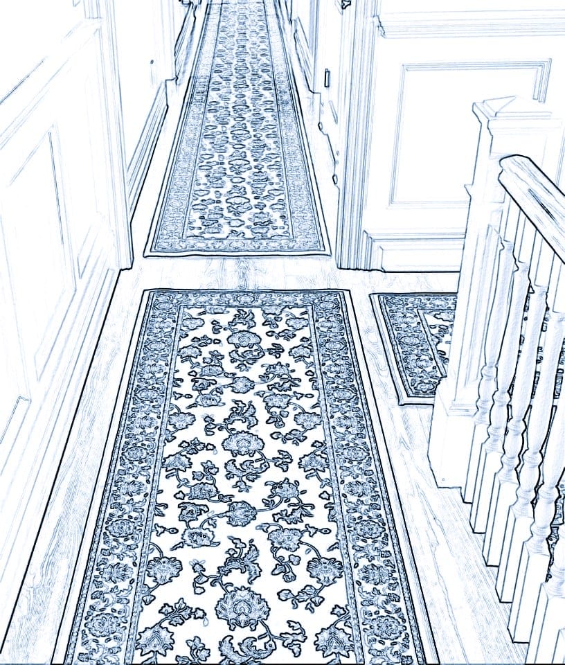 hall runner line drawing, Plan Your Carpet runner Project - Stair Runner Store