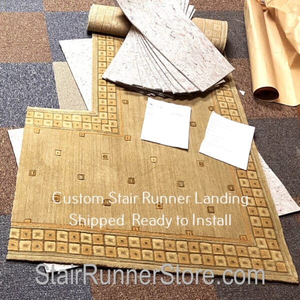 Nourison Squares Stair Runner Sage Shipped Custom L Shaped Stair Runner Landing