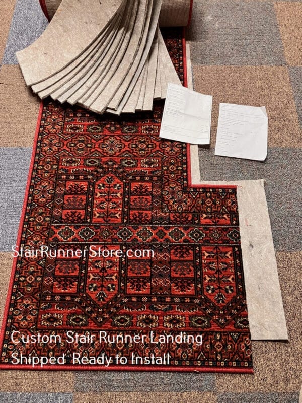 Brink and Campman Amon Stair Runner Custom Landing - Shipped Ready to Install
