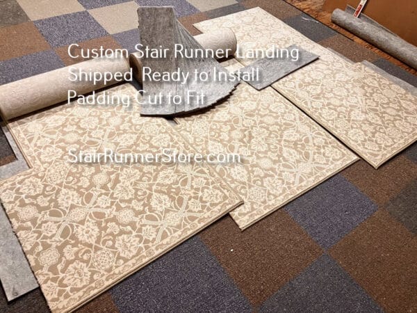 Vivar Champagne Stair Runner - Custom Stair Runner Landings shipped ready to install