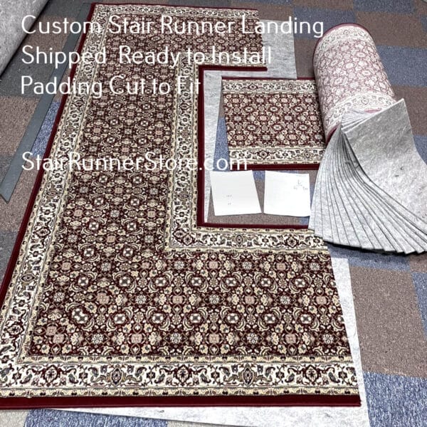 Ancient Garden Stair Runner 57011 Red Shipped Custom Landing