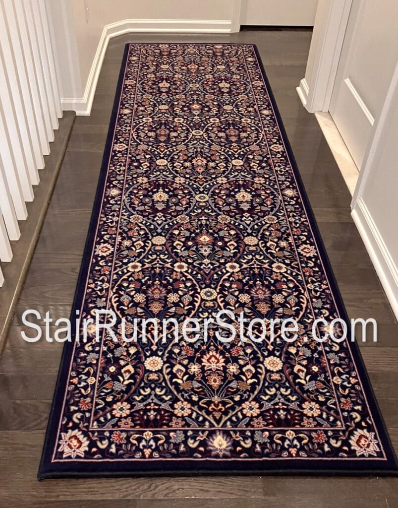 Brilliant Stair Runner 7278-500 NavyMulti Custom End Capped Hall Runner